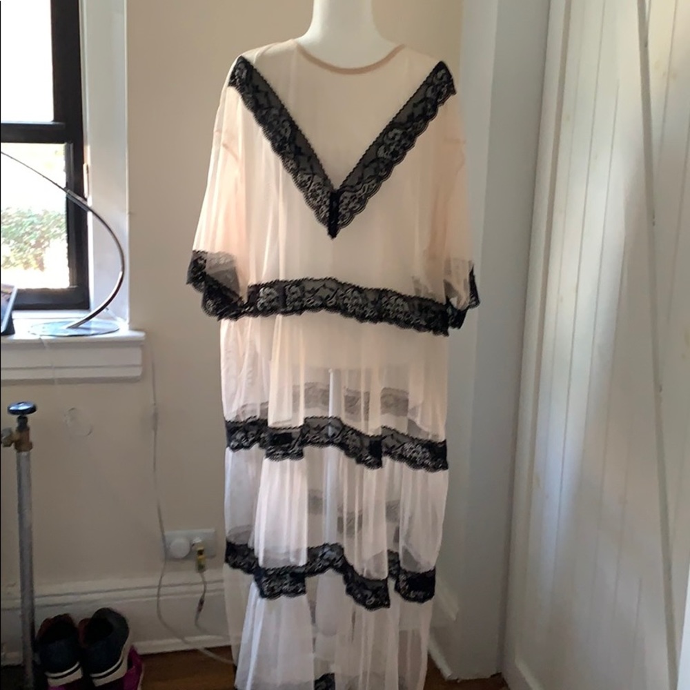 Monki See through blush tunic